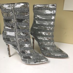 Sequined Heeled Booties
